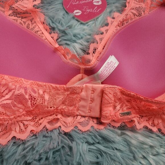 VS Pink Date Orange Lightly Lined Halter Bra Small - Picture 4 of 4